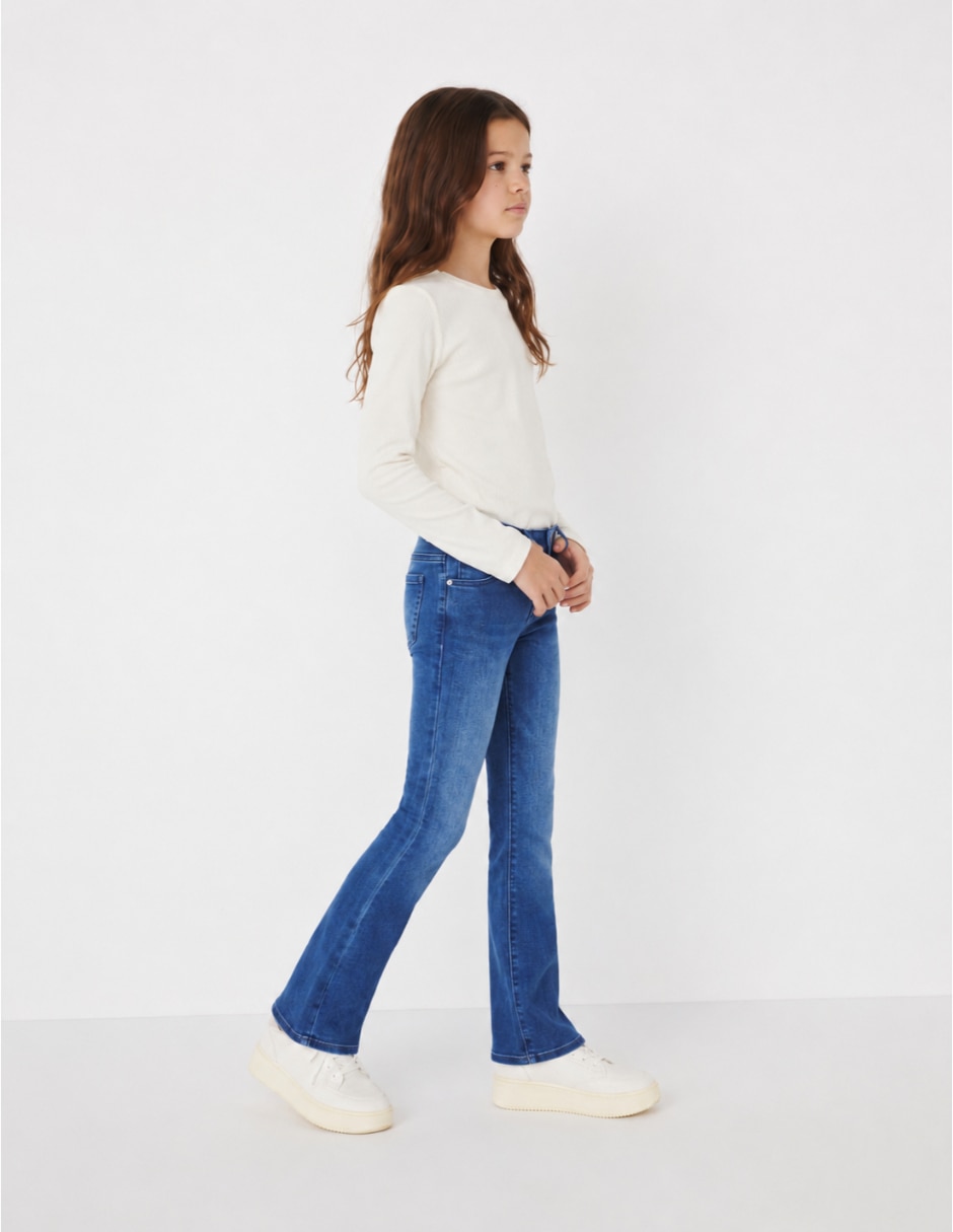 Jeans regular campana medio para niña 2